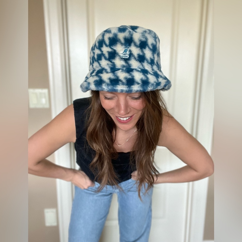 Kangol Blue and White Bucket Hat
